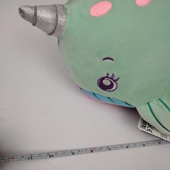 Dream Beams Glow In The Dark Nickie The Narwhal 8" Happy Line Stuffed Animal - Picture 10 of 10